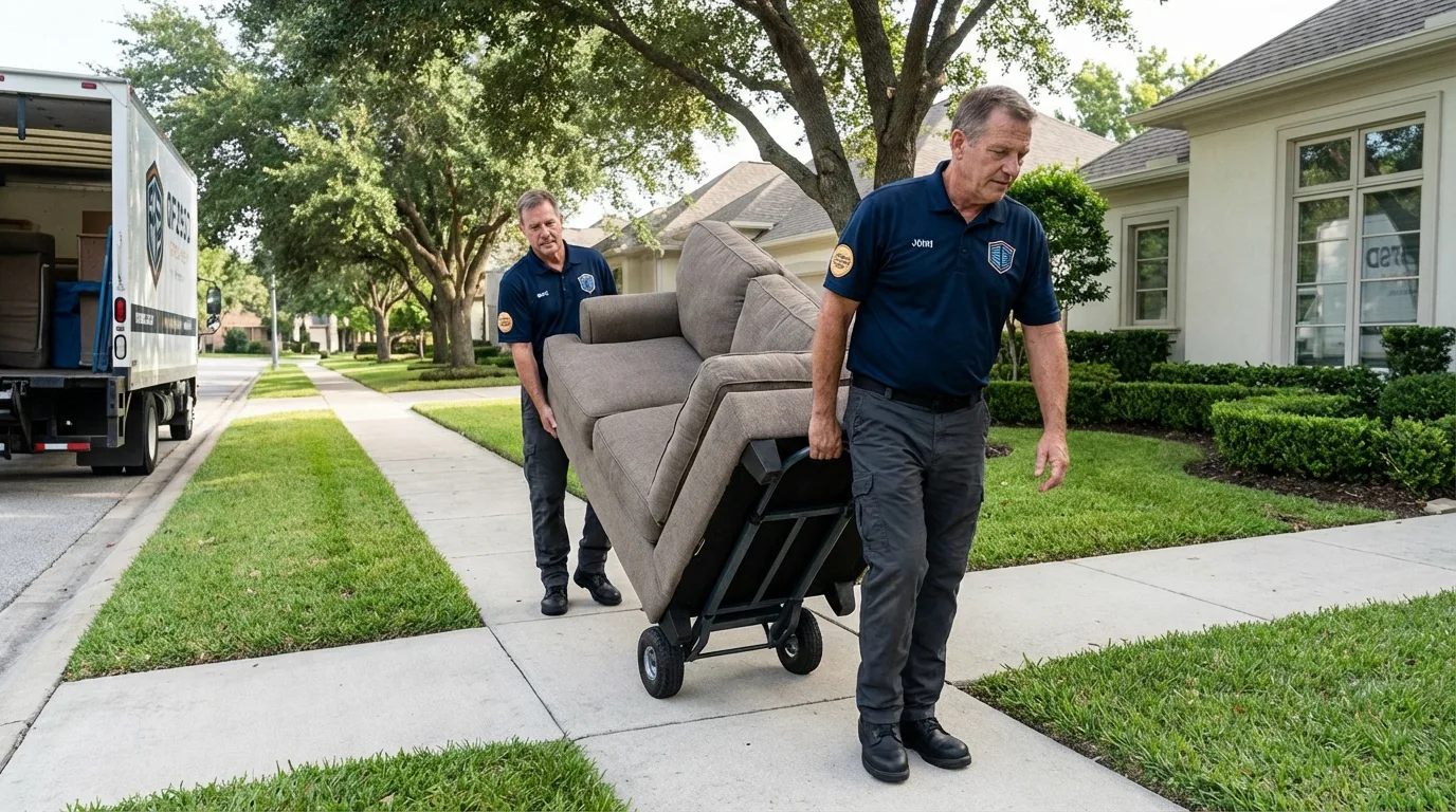 Local residential moving crew loading furniture in Frisco City, AL
